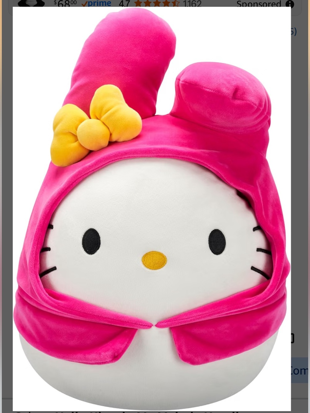 NWT Squishmallows 8 inch Hello Kitty with My Melody Hoodie.